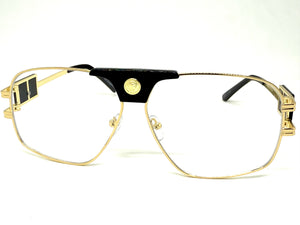 Classic Retro Luxury Designer Hip Hop Style Clear Lens EYEGLASSES Large Gold Frame 8372