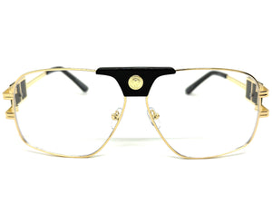 Classic Retro Luxury Designer Hip Hop Style Clear Lens EYEGLASSES Large Gold Frame 8372