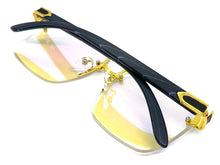 Classy Elegant Sophisticated Luxury Hip Hop Style SUNGLASSES Gold & Wooden Frame 5125