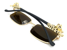 Classy Elegant Luxury Modern Hip Hop Style SUNGLASSES Gold Frame E0952