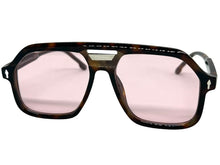 Oversized Vintage Retro Style SUNGLASSES Large Tortoise Frame - Light Pink Lens 81005