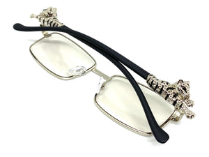 Classy Elegant Luxury Modern Hip Hop Style Clear Lens EYEGLASSES Silver Frame E0952