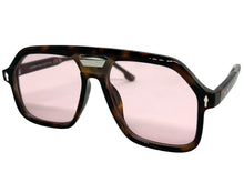 Oversized Vintage Retro Style SUNGLASSES Large Tortoise Frame - Light Pink Lens 81005