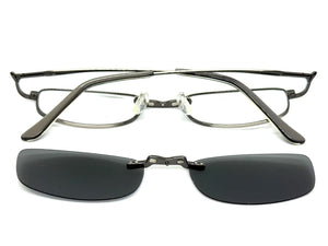 Classy Elegant Modern Style Optical EYEGLASSES Stainless Steel Frame with Magnetic Clip On DV016