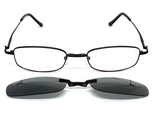 Classy Elegant Modern Style Optical EYEGLASSES Stainless Steel Frame with Magnetic Clip On DV016