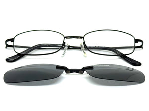 Classy Elegant Modern Style Optical EYEGLASSES Stainless Steel Frame with Magnetic Clip On DV016