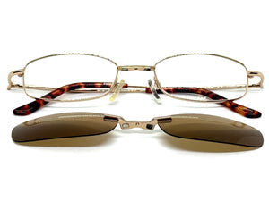 Classy Elegant Modern Style Optical EYEGLASSES Stainless Steel Frame with Magnetic Clip On DV016