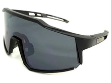 Oversized Sporty Wrap Around Shield SUNGLASSES Large Black Frame Dark Lens E2095