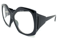 Oversized Exaggerated Retro Style Clear Lens EYEGLASSES Large Black Optical Frame - RX Capable 81161