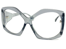 Oversized Exaggerated Retro Style Clear Lens EYEGLASSES Large Gray Optical Frame - RX Capable 81161