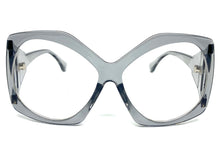 Oversized Exaggerated Retro Style Clear Lens EYEGLASSES Large Gray Optical Frame - RX Capable 81161