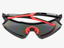 Oversized Sporty Wrap Around Shield SUNGLASSES Large Black Frame Gold Lens E2095