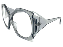 Oversized Exaggerated Retro Style Clear Lens EYEGLASSES Large Gray Optical Frame - RX Capable 81161