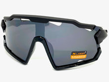 Oversized Retro Sporty Wrap Around Style SUNGLASSES Large Black Frame 3693