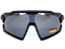 Oversized Retro Sporty Wrap Around Style SUNGLASSES Large Black Frame 3693