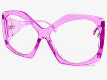 Oversized Exaggerated Retro Style Clear Lens EYEGLASSES Large Fuchsia Optical Frame - RX Capable 81161