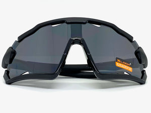 Oversized Retro Sporty Wrap Around Style SUNGLASSES Large Black Frame 3693