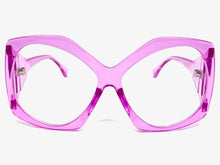 Oversized Exaggerated Retro Style Clear Lens EYEGLASSES Large Fuchsia Optical Frame - RX Capable 81161