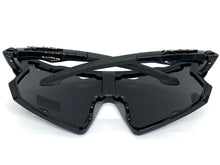 Oversized Retro Sporty Wrap Around Style SUNGLASSES Large Black Frame 3693