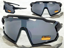 Oversized Retro Sporty Wrap Around Style SUNGLASSES Large Black Frame 3693