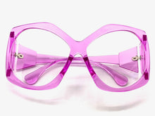 Oversized Exaggerated Retro Style Clear Lens EYEGLASSES Large Fuchsia Optical Frame - RX Capable 81161