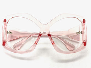 Oversized Exaggerated Retro Style Clear Lens EYEGLASSES Large Pink Optical Frame - RX Capable 81161