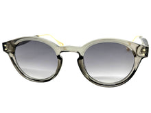Classic Elegant Vintage Retro Style SUNGLASSES Round Gray Frame - Light Gray Lens 81012