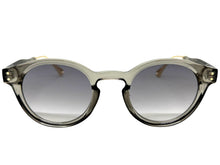 Classic Elegant Vintage Retro Style SUNGLASSES Round Gray Frame - Light Gray Lens 81012