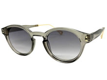 Classic Elegant Vintage Retro Style SUNGLASSES Round Gray Frame - Light Gray Lens 81012