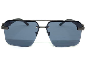 Men's Classy Elegant Luxury Designer Hip Hop Style SUNGLASSES Gunmetal & Wooden Frame WD769