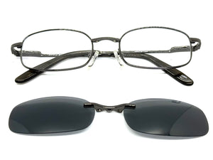Classy Elegant Modern Style Optical EYEGLASSES Stainless Steel Frame with Magnetic Clip On DV012