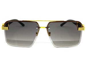 Men's Classy Elegant Luxury Designer Hip Hop Style SUNGLASSES Gold & Wooden Frame WD769