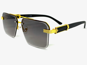 Men's Classy Elegant Luxury Designer Hip Hop Style SUNGLASSES Gold & Wooden Frame WD769