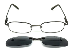 Classy Elegant Modern Style Optical EYEGLASSES Stainless Steel Frame with Magnetic Clip On DV012
