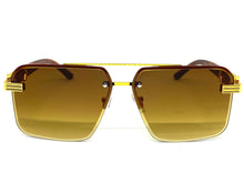 Men's Classy Elegant Luxury Designer Hip Hop Style SUNGLASSES Gold & Wooden Frame WD769