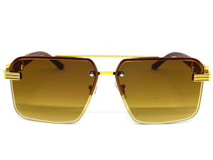 Men's Classy Elegant Luxury Designer Hip Hop Style SUNGLASSES Gold & Wooden Frame WD769