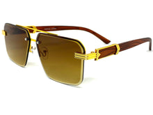 Men's Classy Elegant Luxury Designer Hip Hop Style SUNGLASSES Gold & Wooden Frame WD769