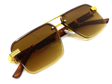 Men's Classy Elegant Luxury Designer Hip Hop Style SUNGLASSES Gold & Wooden Frame WD769