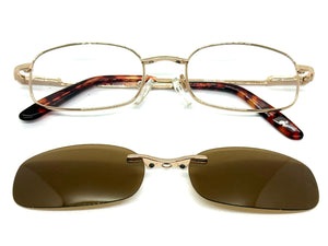 Classy Elegant Modern Style Optical EYEGLASSES Stainless Steel Frame with Magnetic Clip On DV012