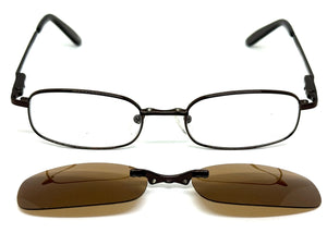 Classy Elegant Modern Style Optical EYEGLASSES Stainless Steel Frame with Magnetic Clip On DV012