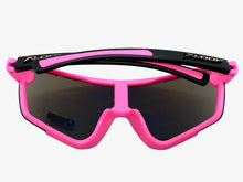 Oversized Retro Sporty Wrap Around Style SUNGLASSES Large Pink & White Frame 3694