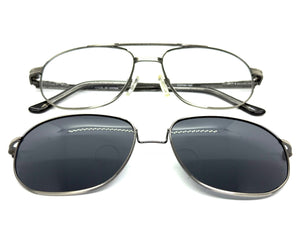 Classy Elegant Vintage Retro Style Optical EYEGLASSES Stainless Steel Frame with Magnetic Clip On DV010