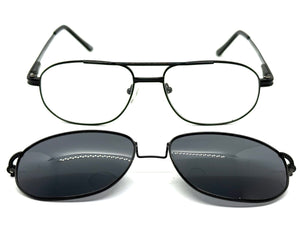 Classy Elegant Vintage Retro Style Optical EYEGLASSES Stainless Steel Frame with Magnetic Clip On DV010
