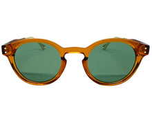 Classic Elegant Vintage Retro Style SUNGLASSES Round Orange Frame - Green Lens 81012