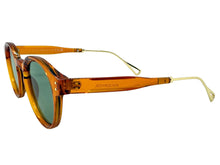 Classic Elegant Vintage Retro Style SUNGLASSES Round Orange Frame - Green Lens 81012