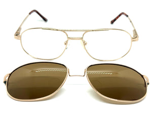 Classy Elegant Vintage Retro Style Optical EYEGLASSES Stainless Steel Frame with Magnetic Clip On DV010