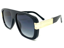 Classic Luxury Retro Hip Hop Style SUNGLASSES Large Black & Gold Frame 59044