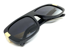 Classic Luxury Retro Hip Hop Style SUNGLASSES Large Black & Gold Frame 59044