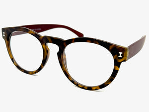 Classic Vintage Retro Style READING GLASSES READERS Round Tortoise Frame Lens Strength +1.50