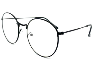 Exaggerated Vintage Retro Style Clear Lens EYEGLASSES Large Oval Black Frame 6833
